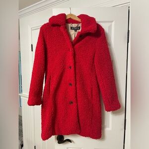 J. Crew Red Teddy Coat